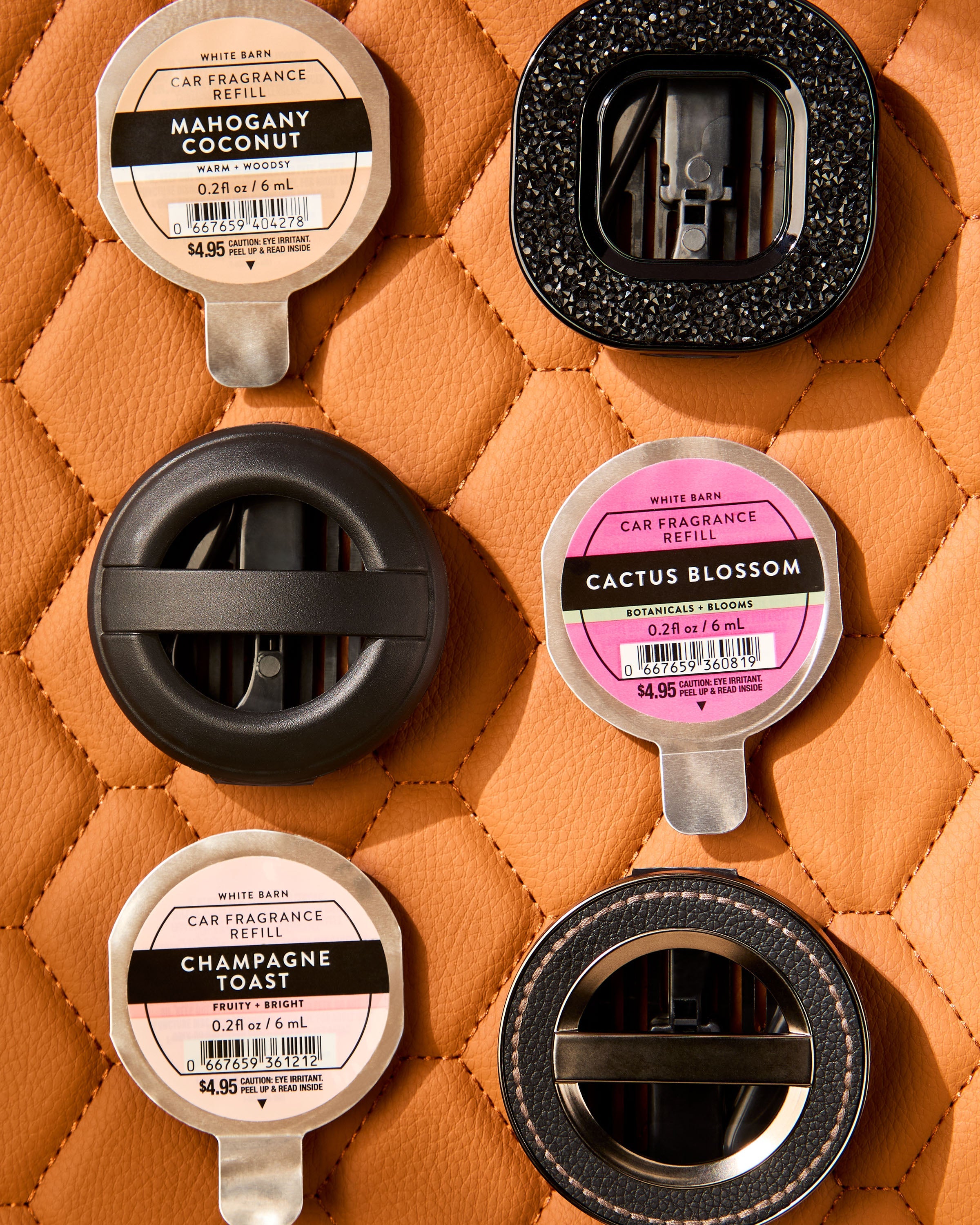 Leather Stitched Car Fragrance Holder