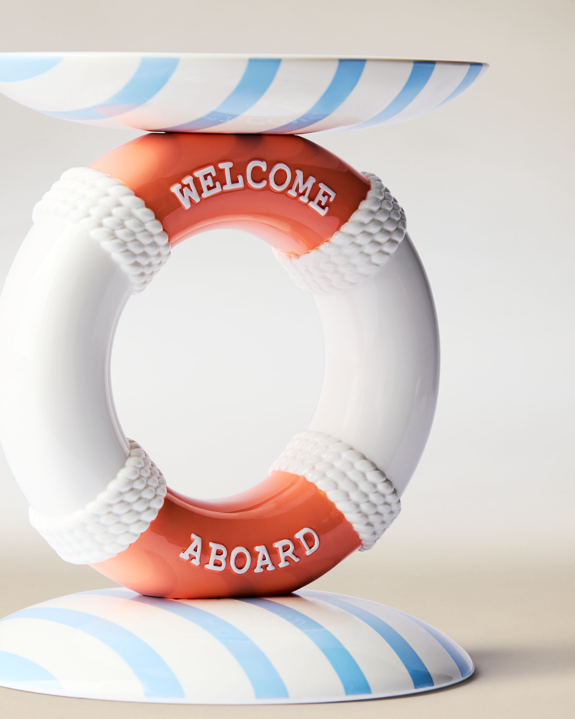 Ring Buoy Pedestal 3-Wick Candle Holder