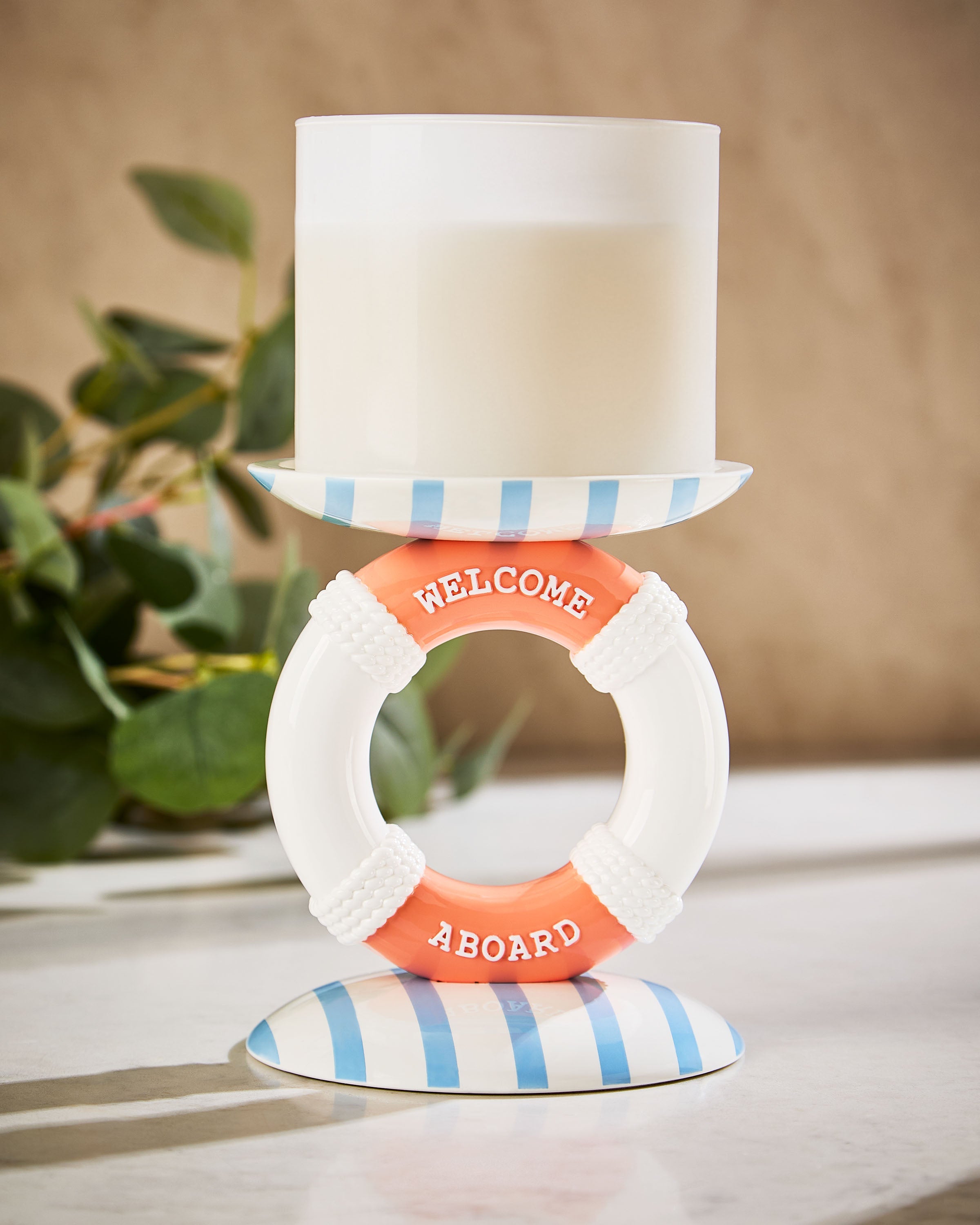 Ring Buoy Pedestal 3-Wick Candle Holder